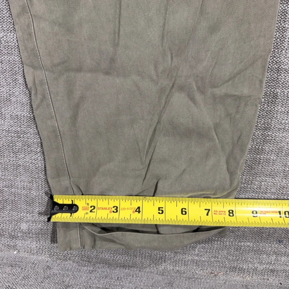 Tommy Bahama Silk Trousers Mens 38 Olive Green Excellent Herringbone Pleated
